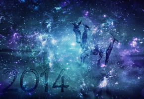 космос, Лошадь, space, new year, horse, новый год