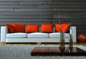 vase, red pillows, home design, Interior, stylish, , white sofa