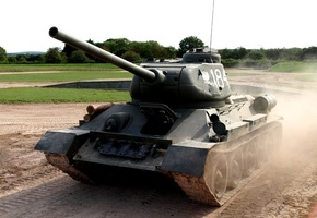 t-34-85, Поле, танкодром, советский, средний танк, вов