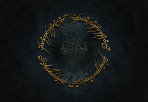 logo, Tolkien, sindarin, gold, lord of the rings