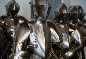 Full armor of battle, helmet, metal