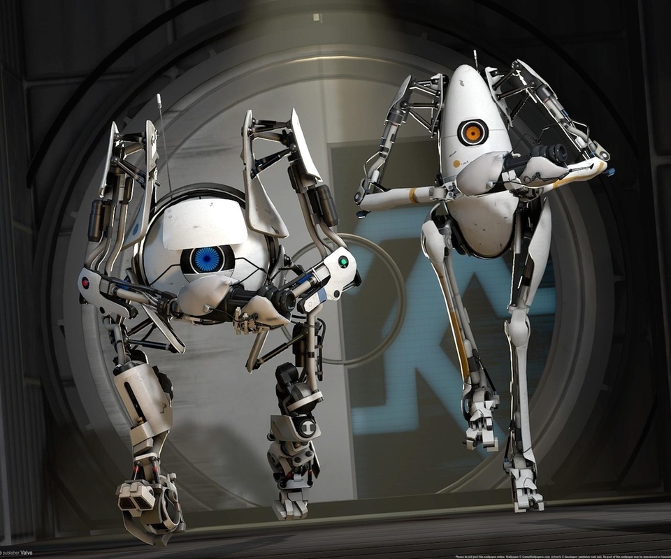 Portal 2, valve, robots, , cg wallpapers, , 