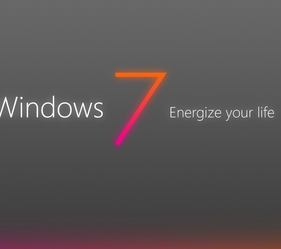 Windows, seven, 7, energize, your, world, эмблемы, слова,цвета,краски,серый фон