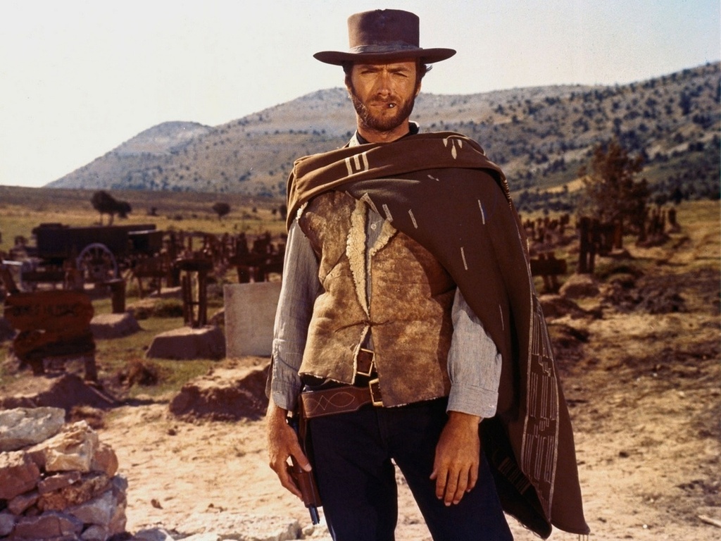 actor,  , Clint eastwood, coat, wild west, grave, cemetery, good, gun, , , 