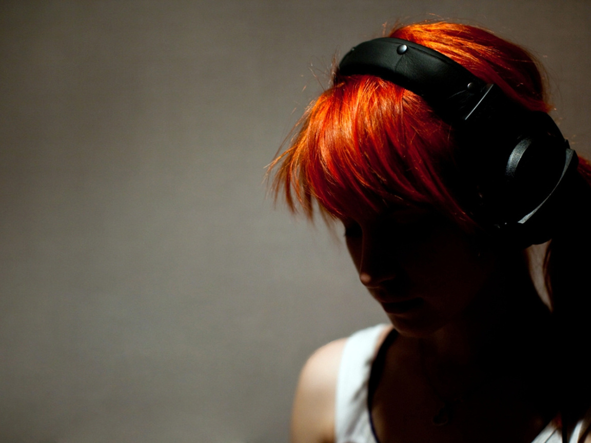 headphones, Hayley williams, girl, , rude, , 