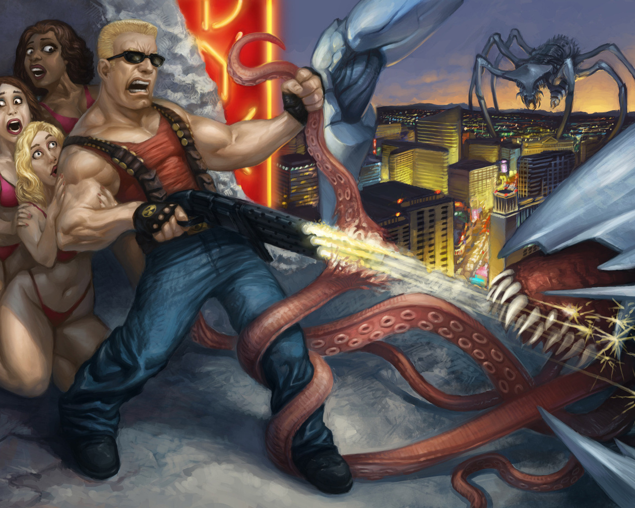 drawn, , , forever, saviour, spider, octopus, girls, city, Duke nukem, , , , , , , ,  ,, , 