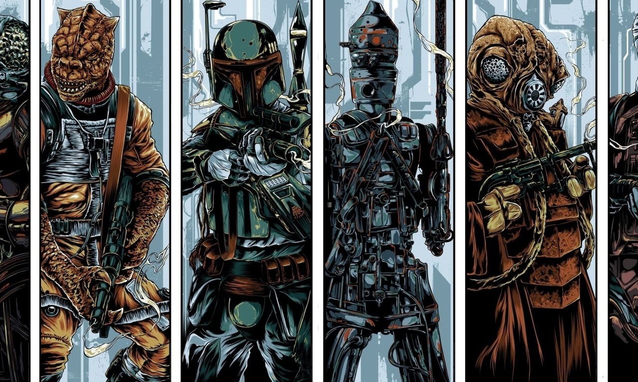 star wars,  ,   , 4-lom, bossk, boba fett, zuckuss, dengar, ig-88