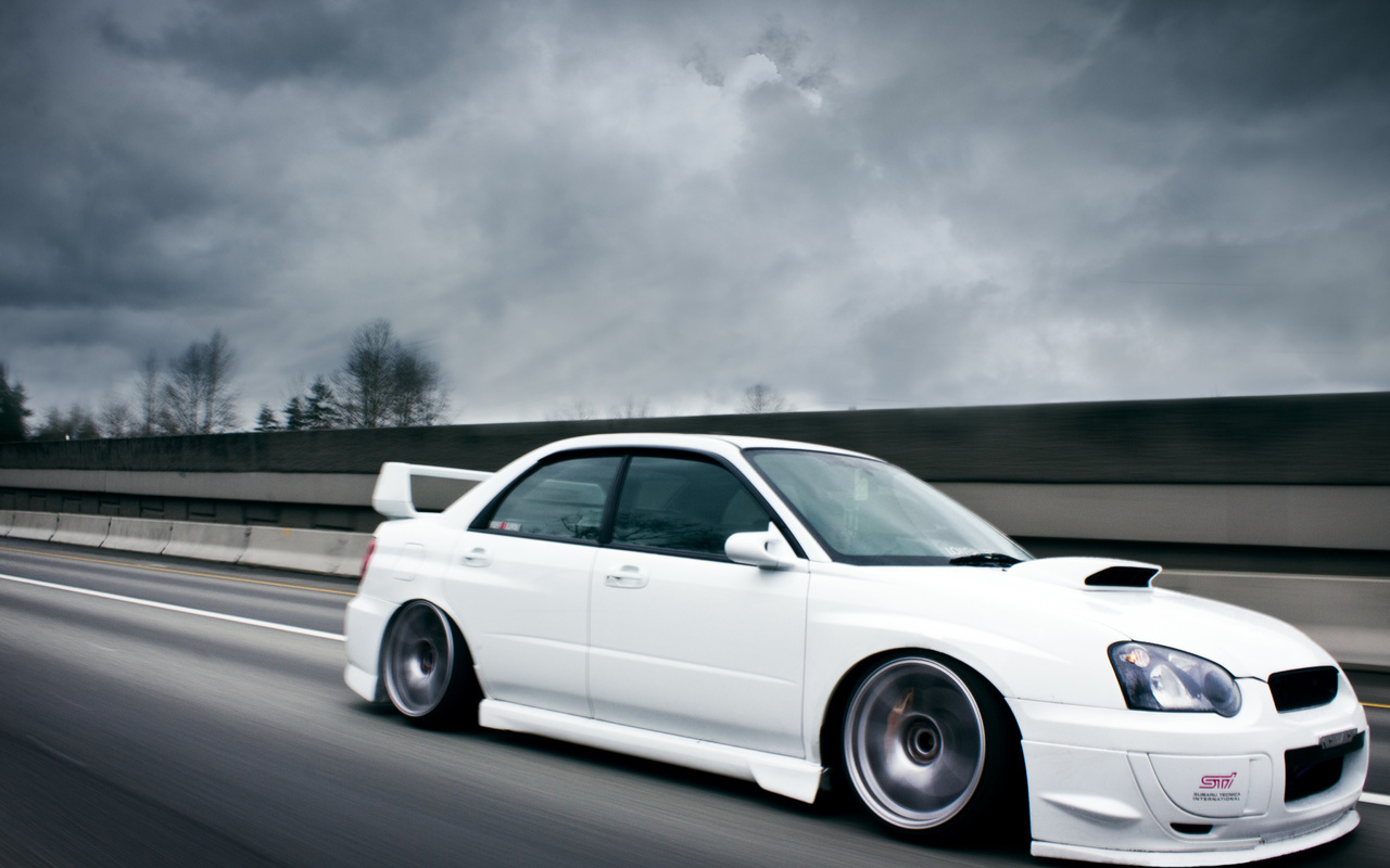 Subaru, sti, white, , road, , impreza,  , , , 