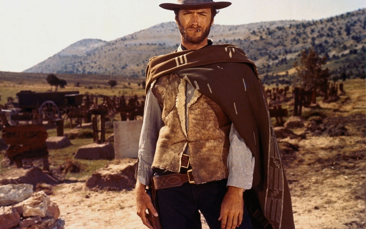 actor,  , Clint eastwood, coat, wild west, grave, cemetery, good, gun, , , 