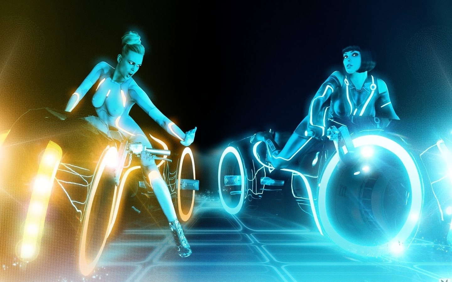 playboy, Tron, girls, , hi-tech