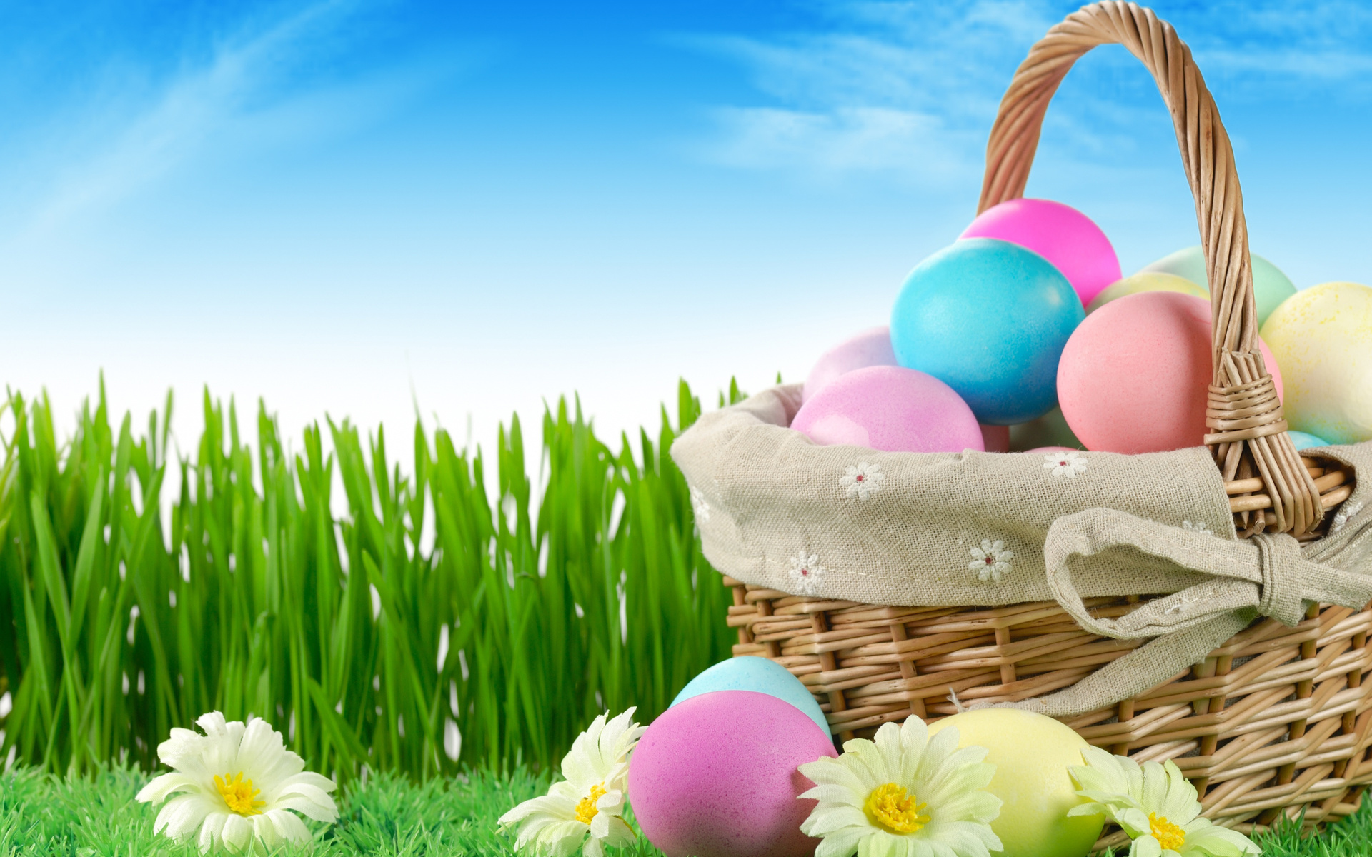 flowers, nature, grass, sky, easter, Holiday, eggs, , , , , , , 