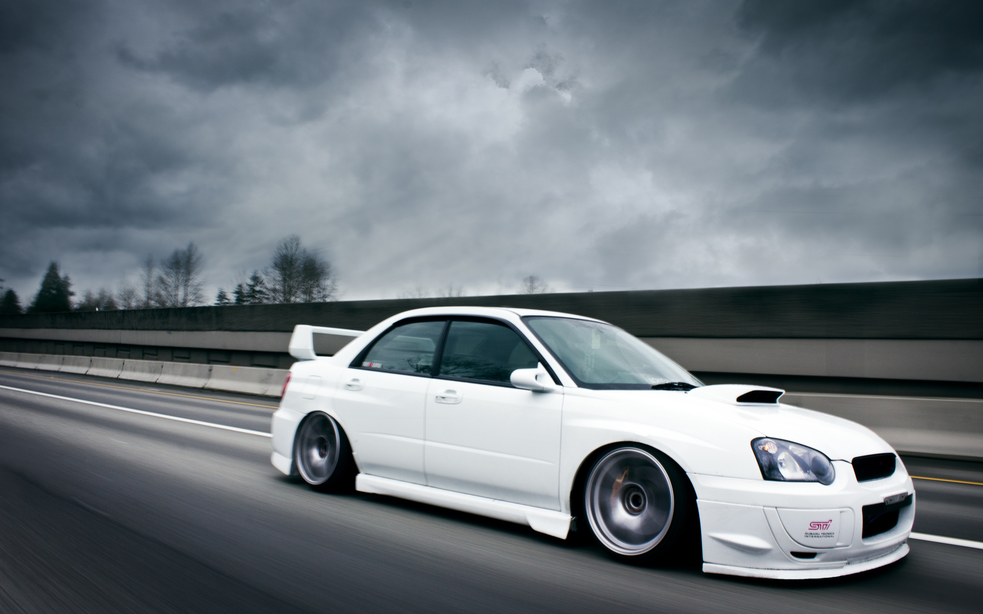 Subaru, sti, white, , road, , impreza,  , , , 