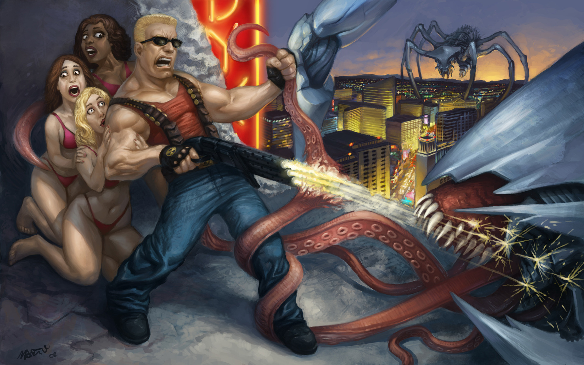 drawn, , , forever, saviour, spider, octopus, girls, city, Duke nukem, , , , , , , ,  ,, , 