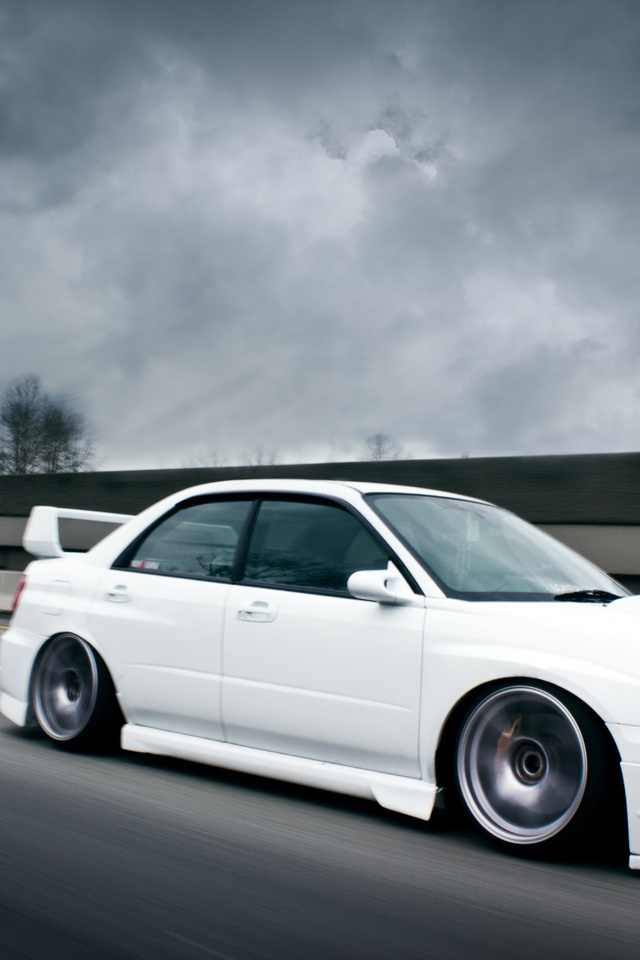 Subaru, sti, white, , road, , impreza,  , , , 