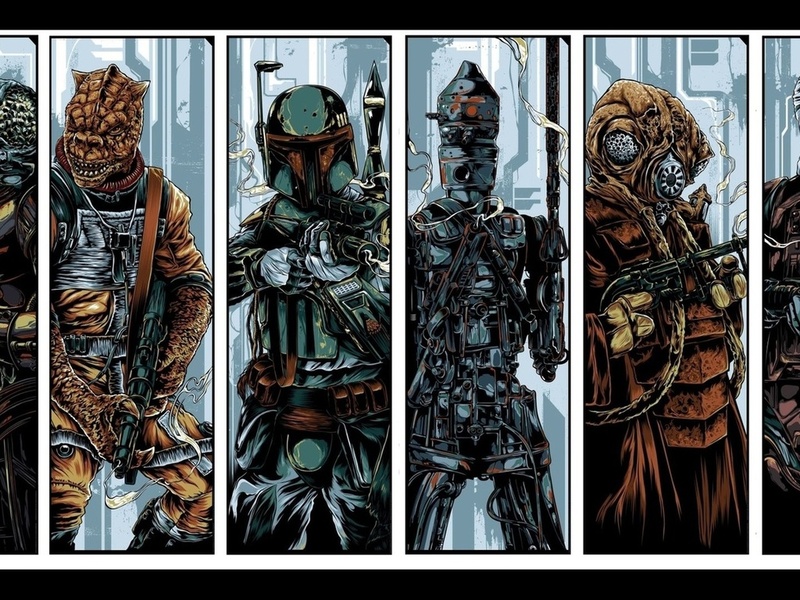 star wars,  ,   , 4-lom, bossk, boba fett, zuckuss, dengar, ig-88