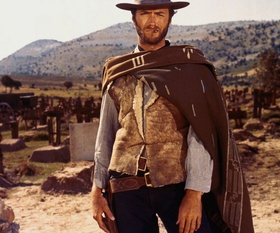 actor,  , Clint eastwood, coat, wild west, grave, cemetery, good, gun, , , 