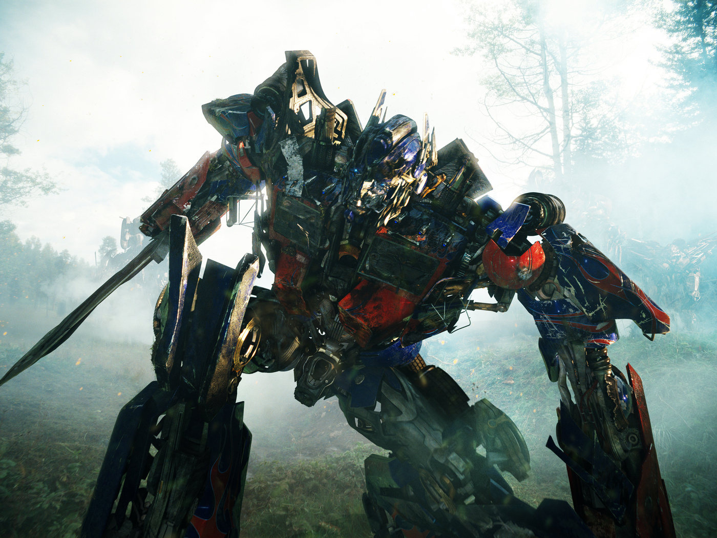 optimus prime, Transformers 2, revenge of the fallen, shia labeouf, the movie, forest battle