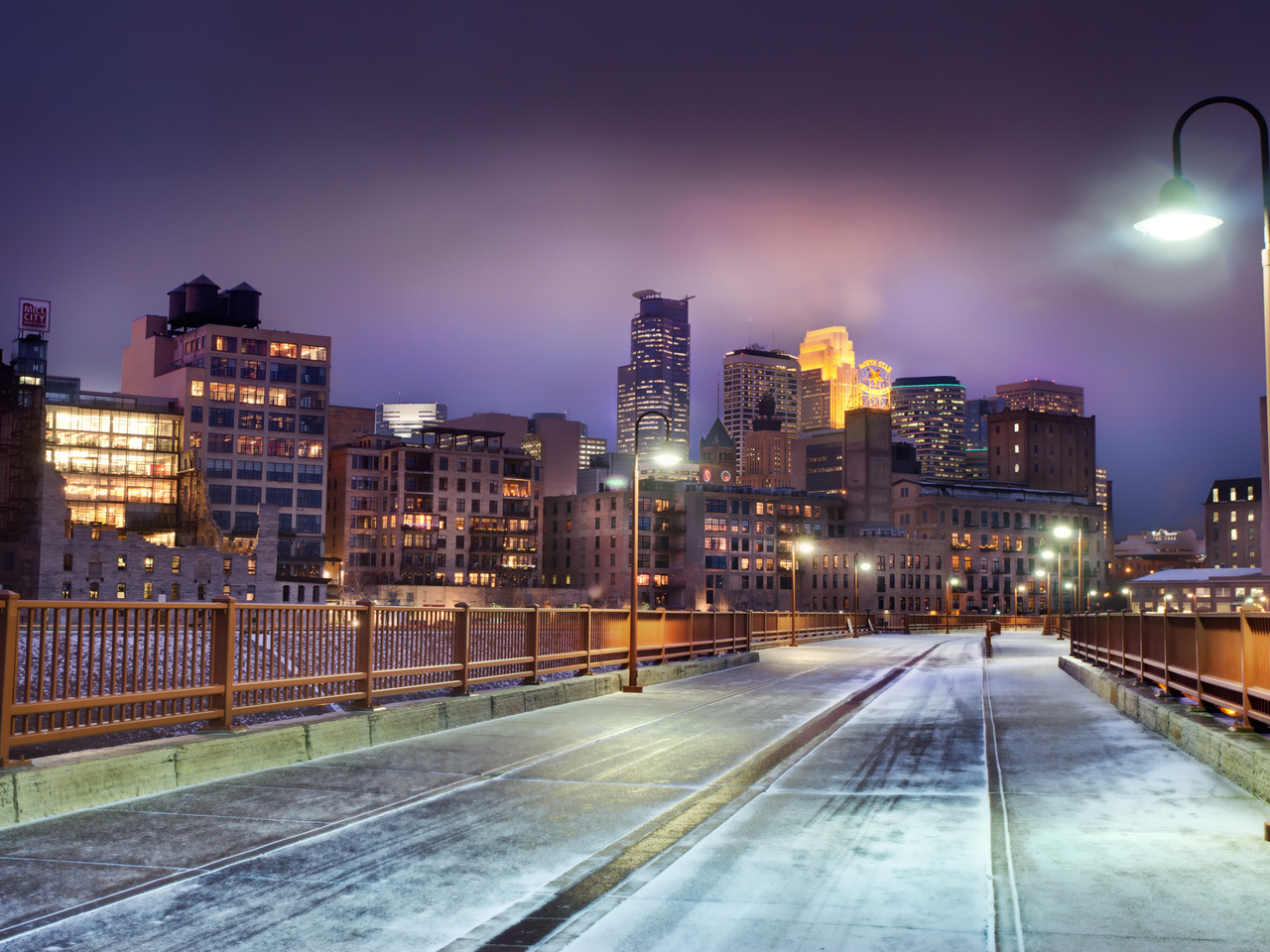 , minneapolis, winter, snow, minnesota, United states, skyline at night