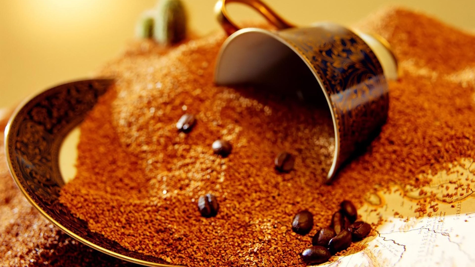, cup, brown, , , coffee, macro, grains, 