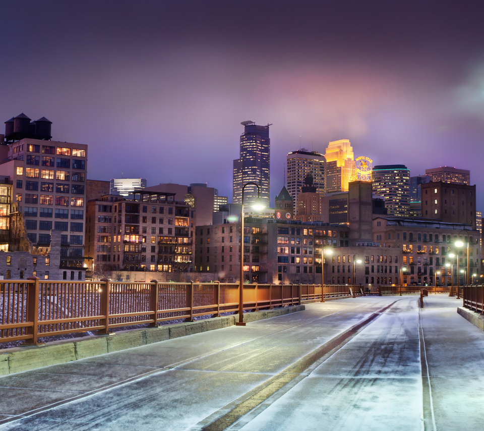 , minneapolis, winter, snow, minnesota, United states, skyline at night