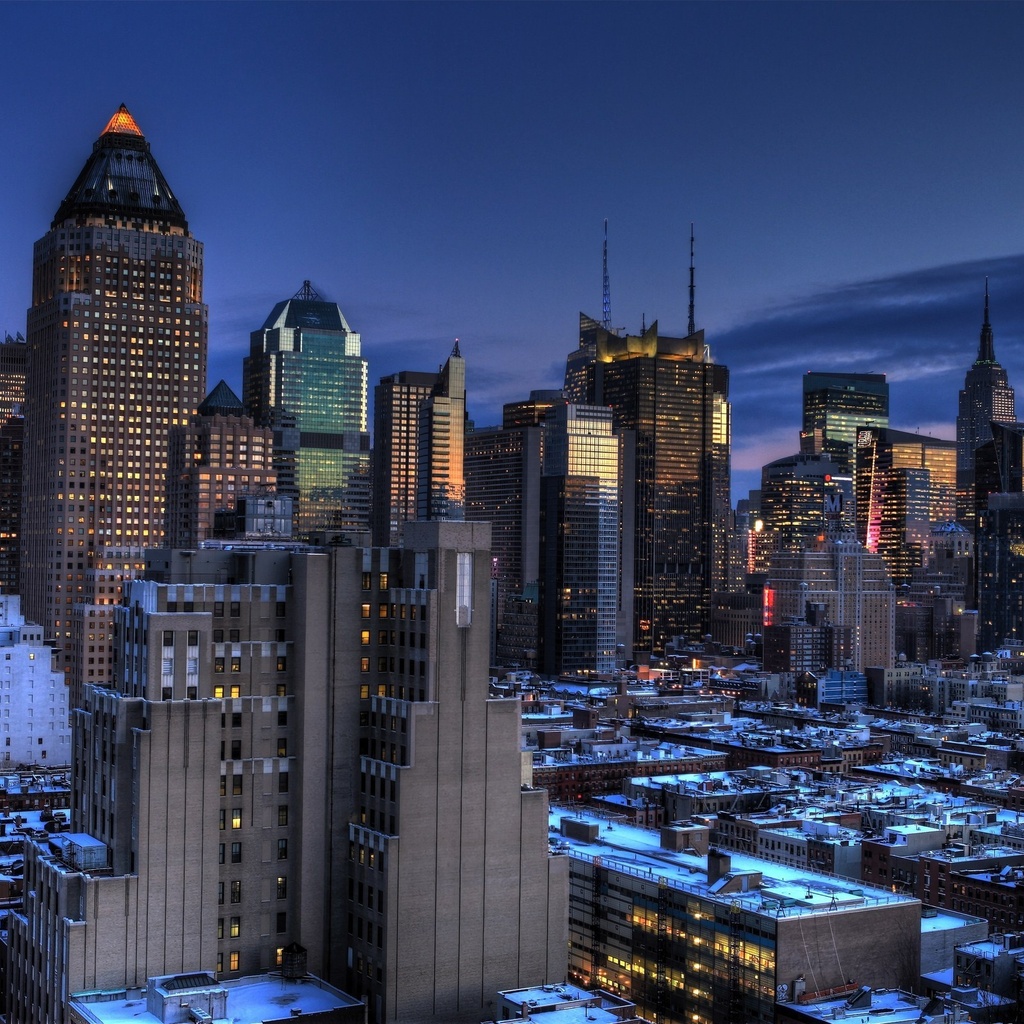 manhattan, Blue hour, new york, usa, midtown, -