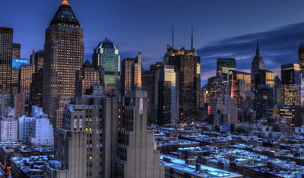 manhattan, Blue hour, new york, usa, midtown, -