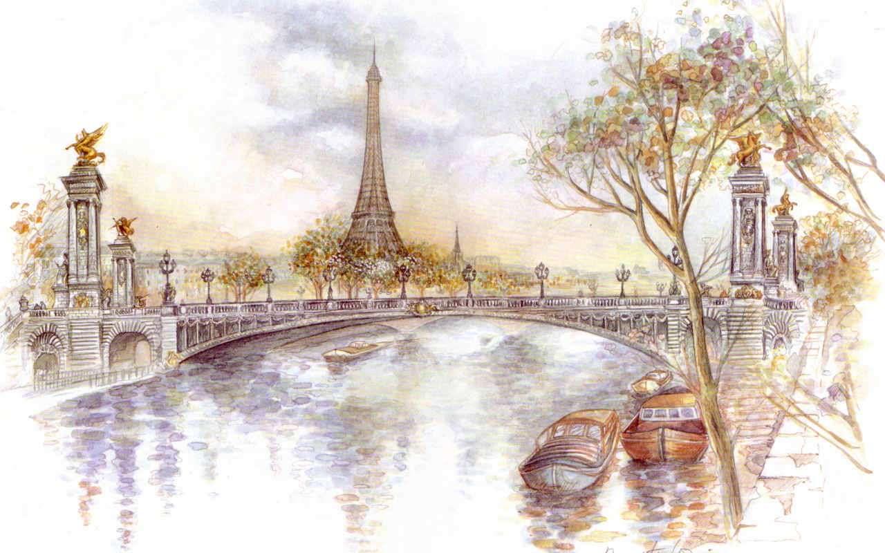  , tour eiffel, bridge of alexander iii, Paris, 