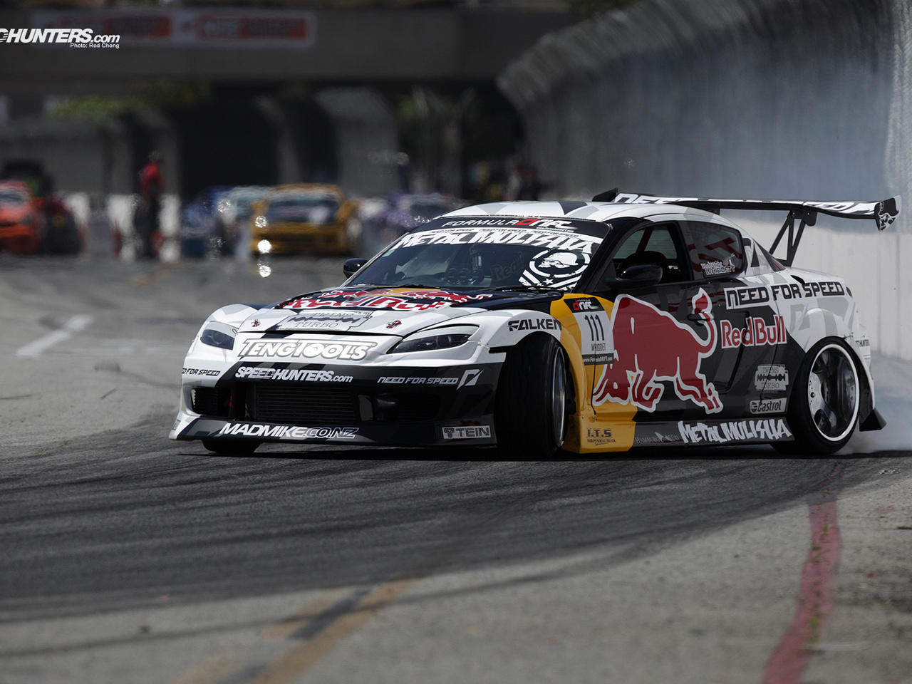 red bull, formula drift, rx-8, Mazda, drift, speedhunters, long beach