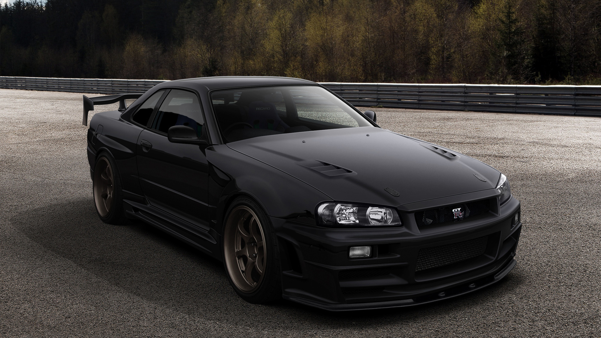 Nissan, gtr34, black