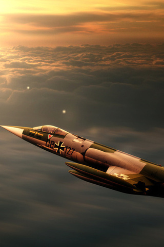 interceptor, jet, sunset, starfighter, F104