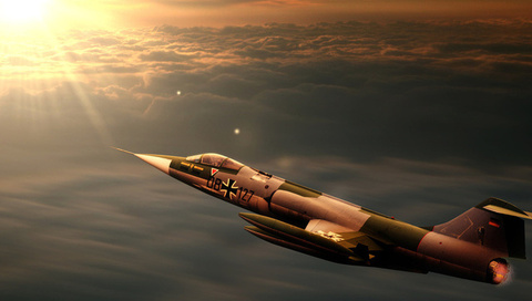 interceptor, jet, sunset, starfighter, F104