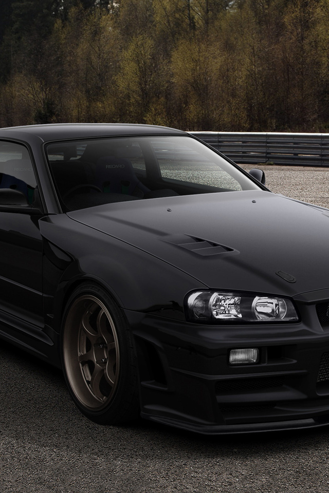 Nissan, gtr34, black