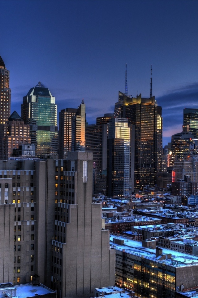 manhattan, Blue hour, new york, usa, midtown, -