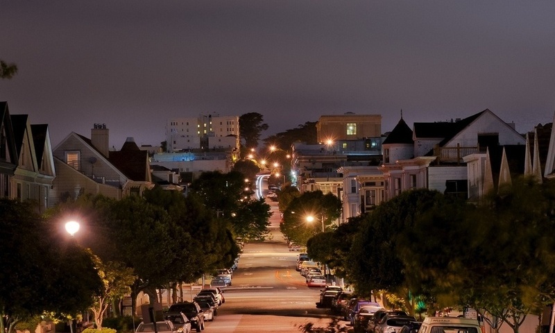 street, san francisco, california, , Pierce street, , night