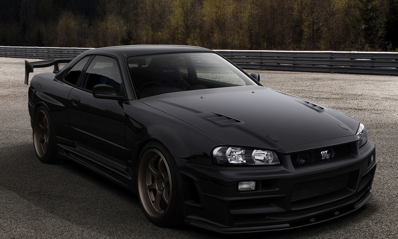 Nissan, gtr34, black