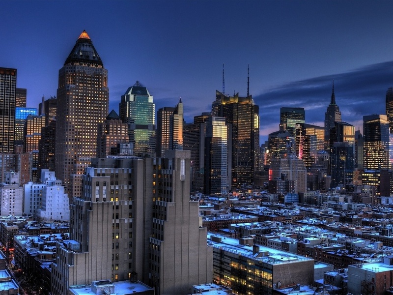 manhattan, Blue hour, new york, usa, midtown, -