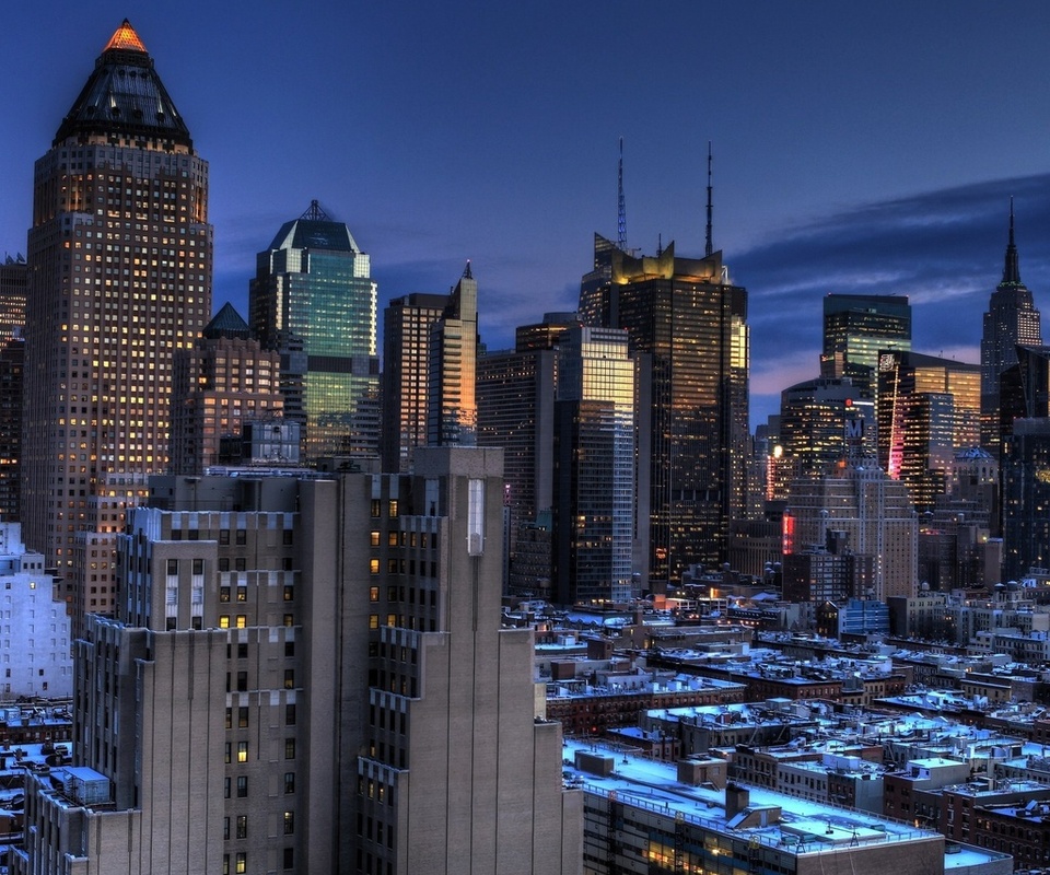 manhattan, Blue hour, new york, usa, midtown, -