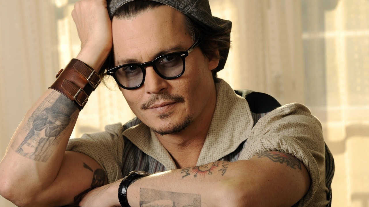 , glasses, actor, Johnny depp, ,  