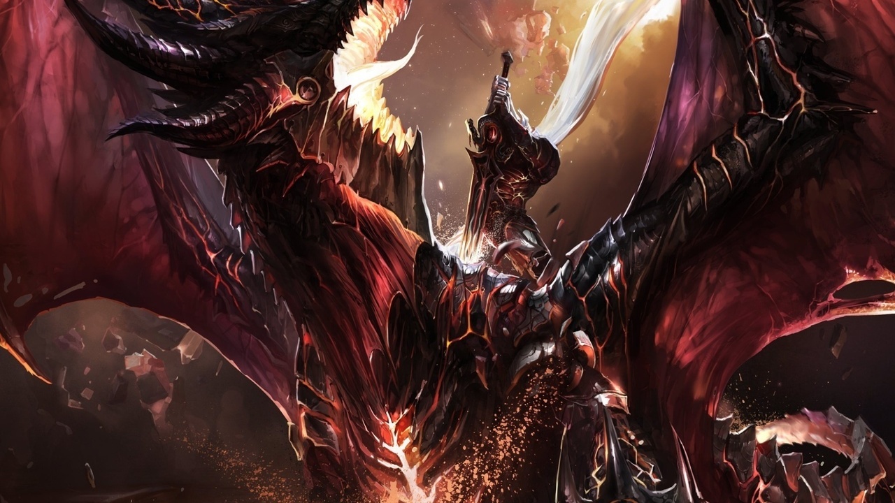 art, dragon, wow, fanart, world of warcraft, , Kill deathwing, chenbo, battle