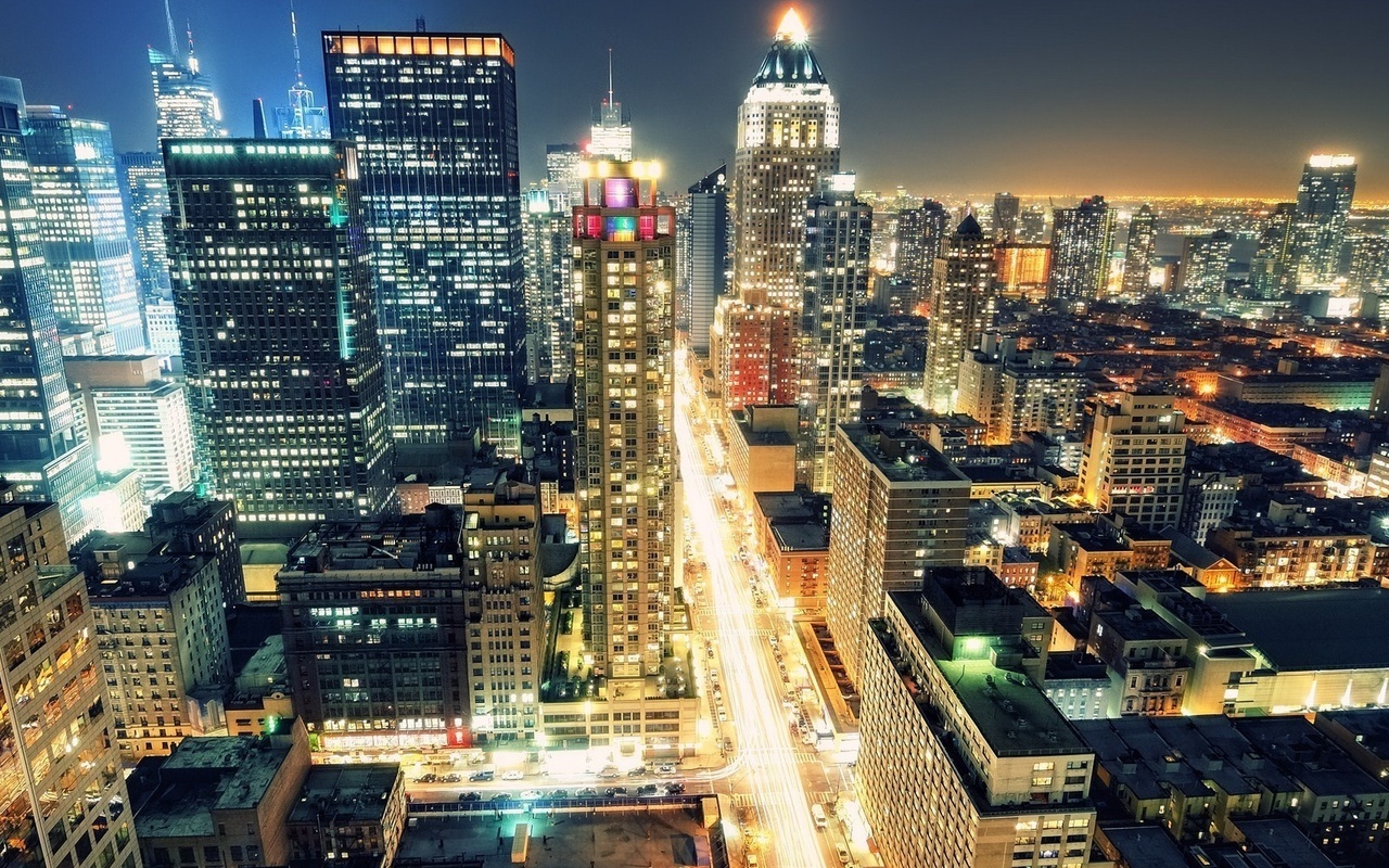 Times square, 8th avenue, usa, manhattan, new york city, night, nyc, -, 