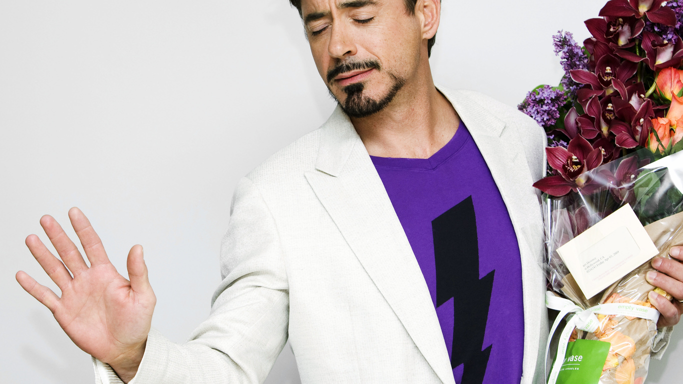 robert downey jr, Actor,  -, , flowers, 