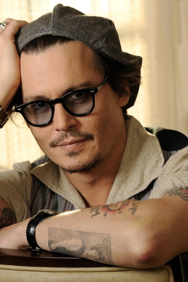 , glasses, actor, Johnny depp, ,  