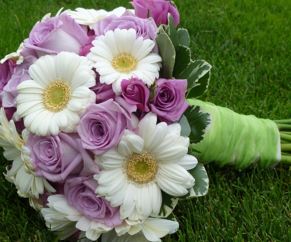 lovely, beautiful, gerberas, cool, elegantly, wedding, roses, Flower, nice, bouquet, rose, flowers