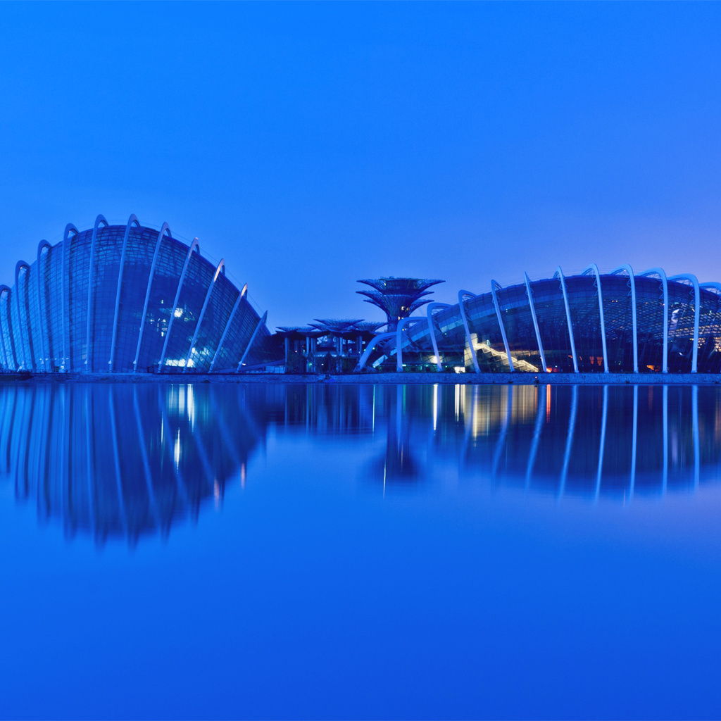 singapore, evening, reflection, gardens by the bay, malaysia