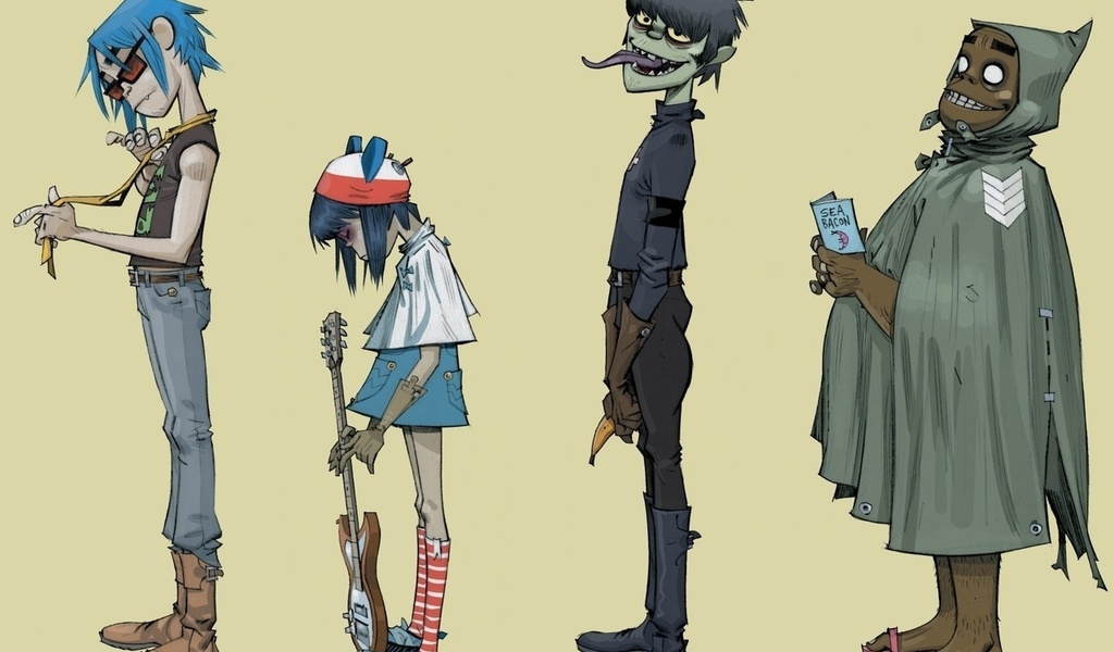 noodle, murdoc, , gorillaz, russel, plastic beach, 2d