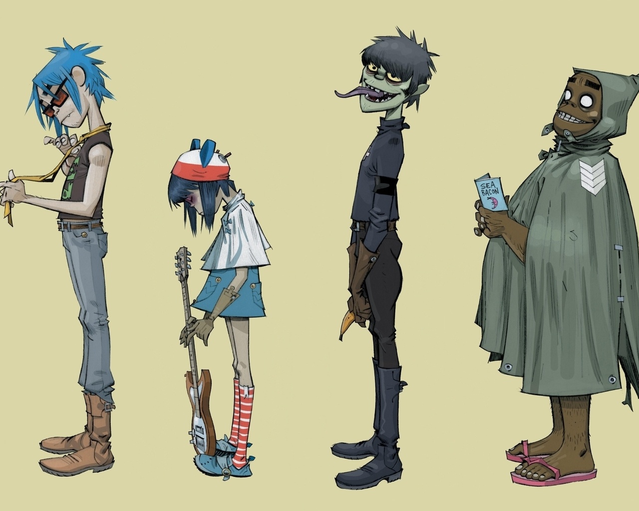 noodle, murdoc, , gorillaz, russel, plastic beach, 2d