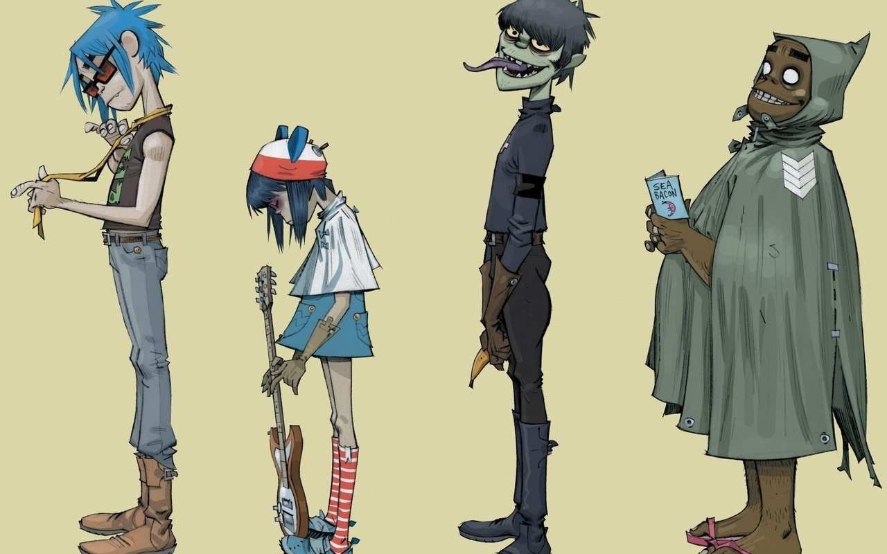 noodle, murdoc, , gorillaz, russel, plastic beach, 2d