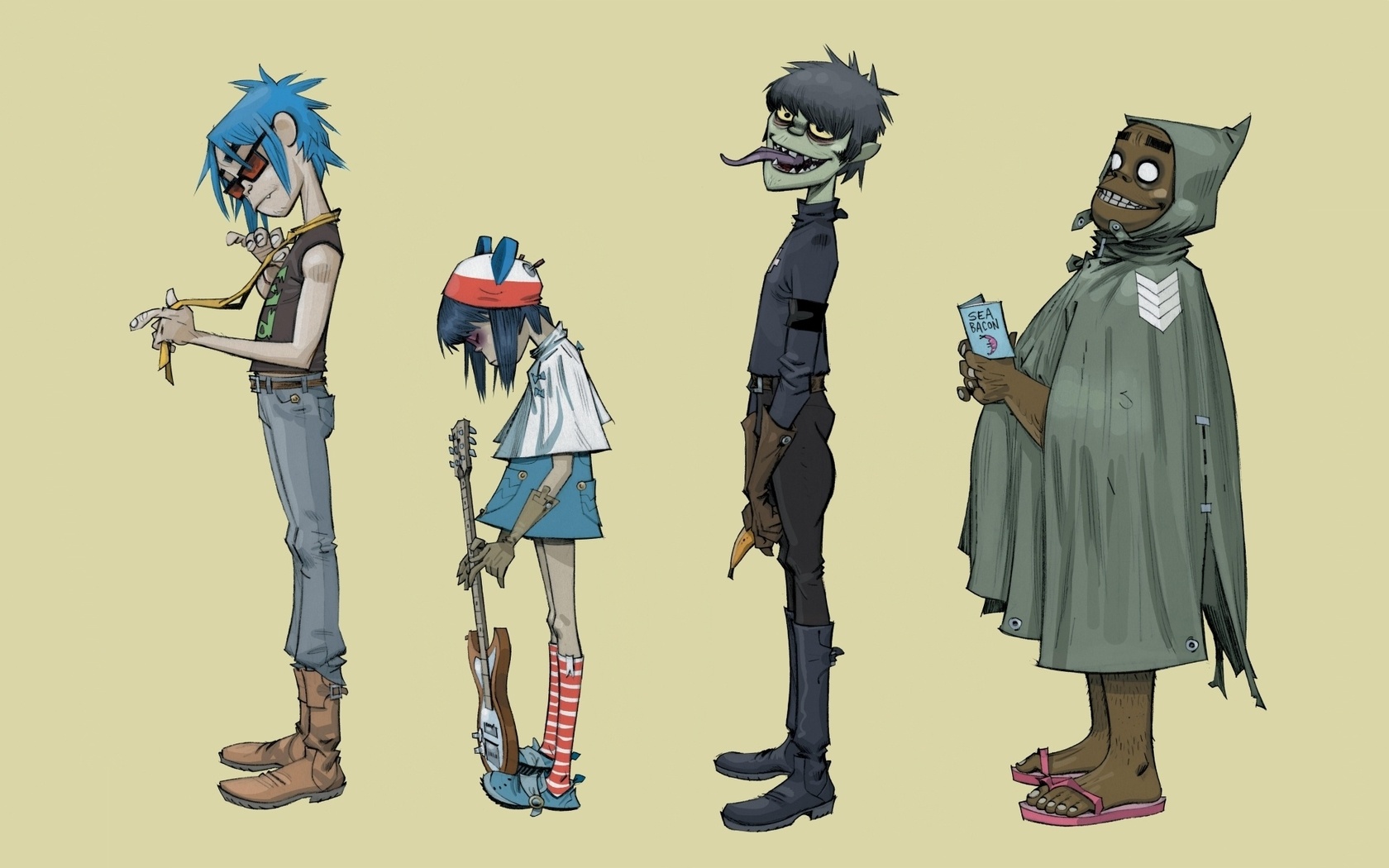 noodle, murdoc, , gorillaz, russel, plastic beach, 2d