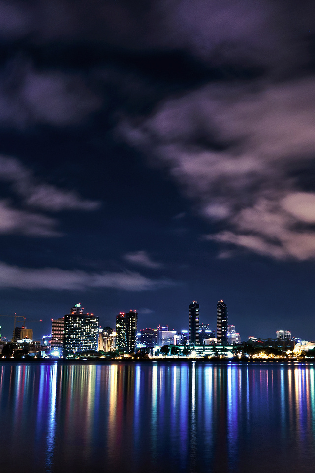 buildings, sky, night, california, usa, lights, san diego, downtown