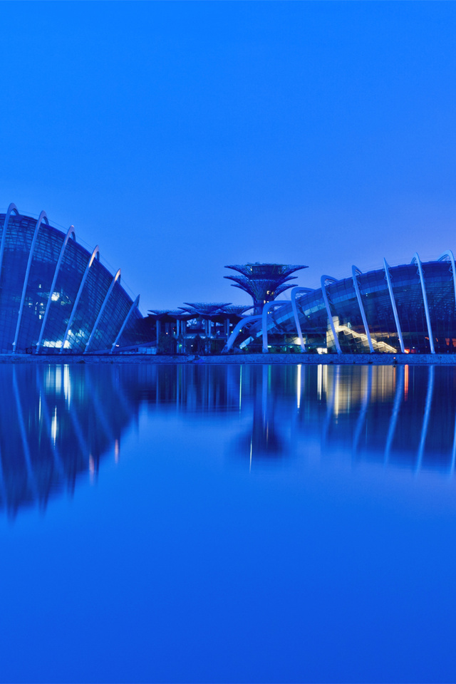 singapore, evening, reflection, gardens by the bay, malaysia